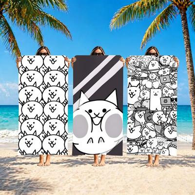 Game Battle Cats Towel Towel Soft Pool Gift For Travel Gym Shower Camping Quick Dry Sports Large Beach Towels