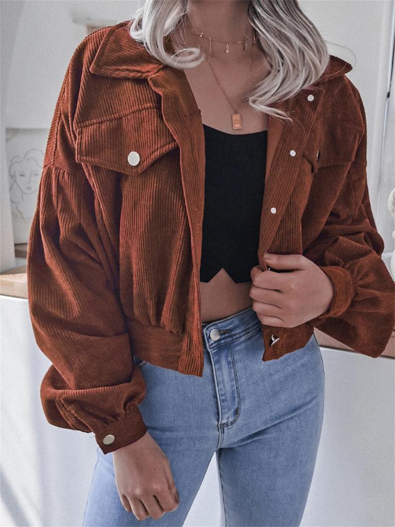 Ins Style Autumn Velvet Long Sleeve Cardigan Jacket for Women