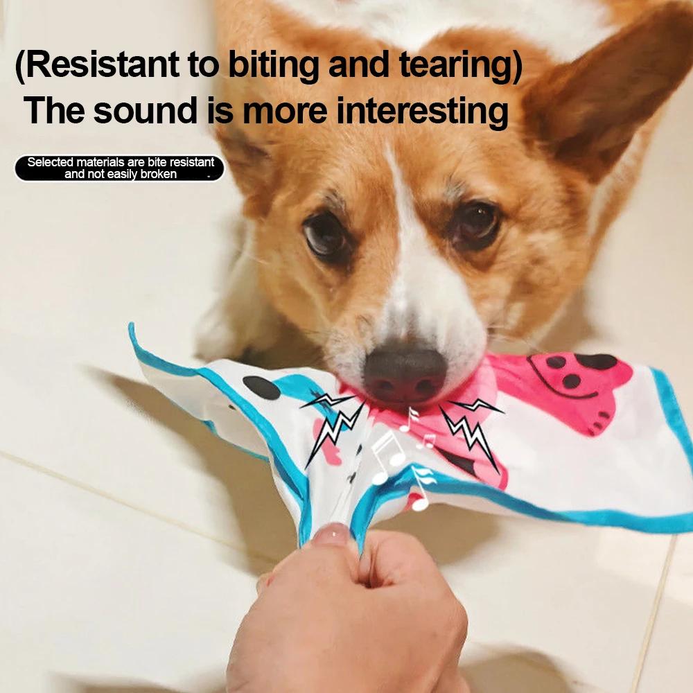 Pet Dog Chew Toys Crinkle Paper Squeaky Boredom Buster for Small Medium Breeds Like Teddy Corgi Fun Voice Toys Dog Entertainment