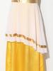 Kids Girls Ancient Greek Costume Color Blocked Layered Robe Sleeveless Side Invisible Zipper Metallic Trim Dress for Halloween Role Play Party
