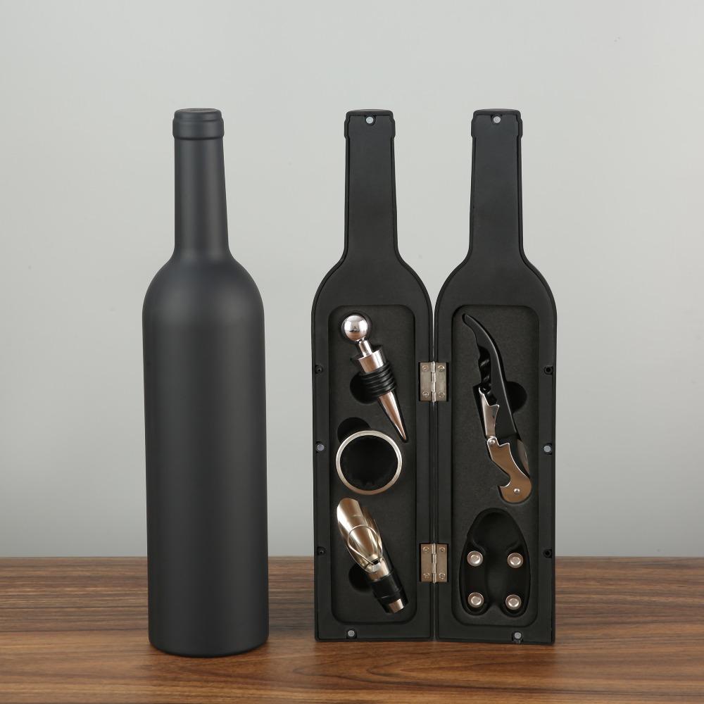 Bottle Shape Corkscrew Set Stainless Steel Simulation Red Wine Tool Kit Portable Multifunctional Red Wine Toolbox