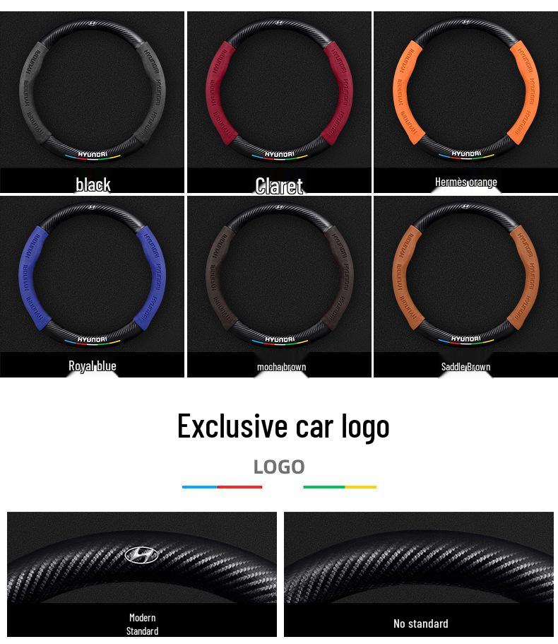 Hyundai Sonata 8-го-10-го поколінь Покришка на кермо з замші та вуглецевого волокна, Ультратонка