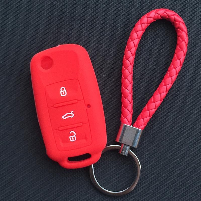 Silicone Car Key Cover Case for VW Volkswagen polo passat b5 Tiguan Golf T4 for Seat Leon Altea Ateca For Skoda Octavia Superb