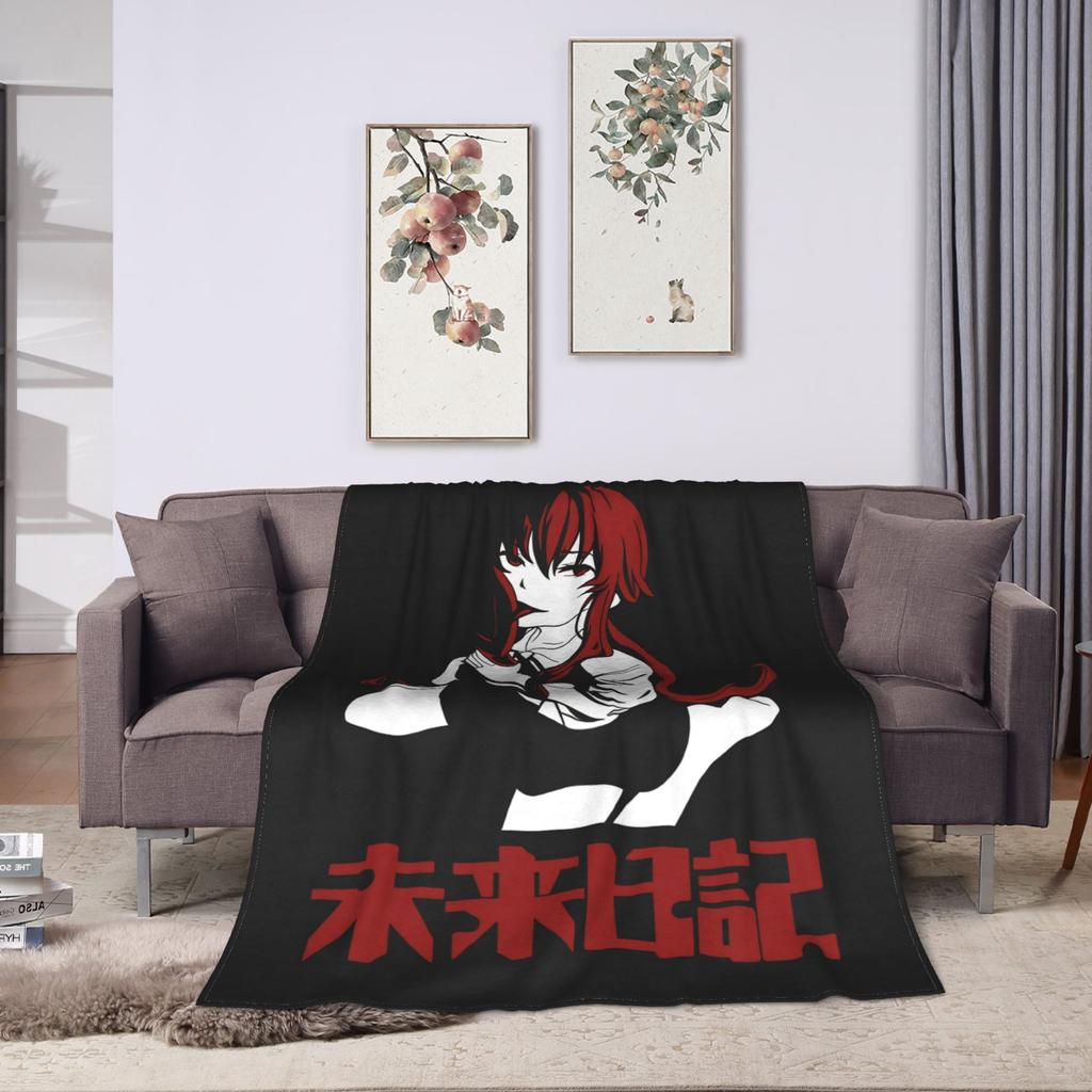 Mirai Nikki Gasai Yuno Flannel Blanket Winter  Soft Throw Blanket for Girls Boys Couch Bed Street Trend Bedspread Sofa Bed Cover