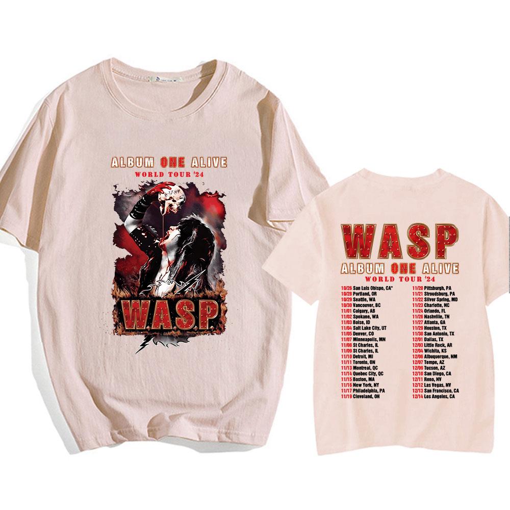 Album One Alive World Tour '24 Tricouri WASP Nation Modă Hip Hop Tricou pentru Bărbați Camisetas Mânecă Scurtă Gât Rotund Unisex Streetwear