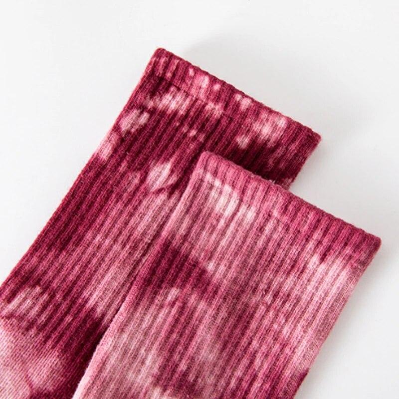 New Fashion Tie-dye Mid-calf Yoga Socks Pilates Socks Indoor Special Non-slip Sports Socks Dance Fitness Floor Socks