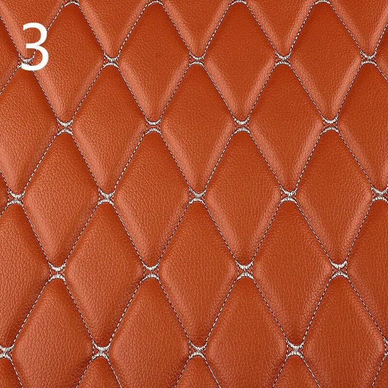 100x158cm Faux Leather Fabric Sponge Quilted Embroidered Car Interior Material Car Foot Pad Home Decor Wear-resistant Leather