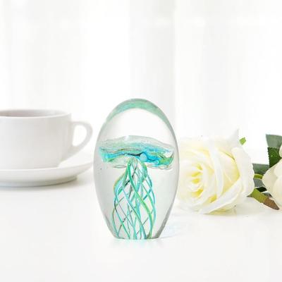 Crystal Jellyfish Figurines High Quality Souvenir Gifts Craft Glass Craft Jellyfish Sculpture Table Top Decor