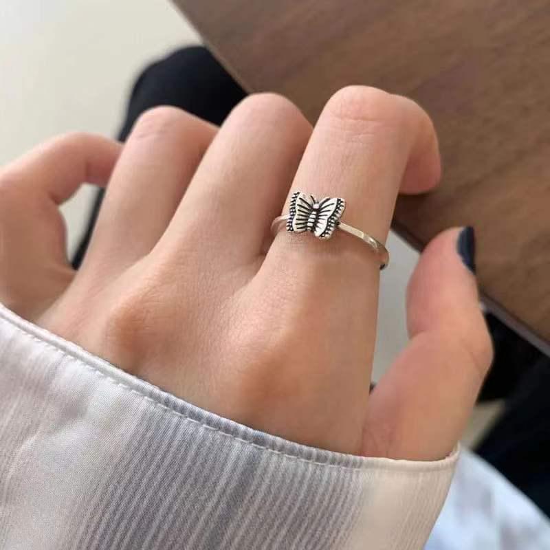 Korean Croissant Open Pig Nose Adjustable Double-Layer Ring for Women
