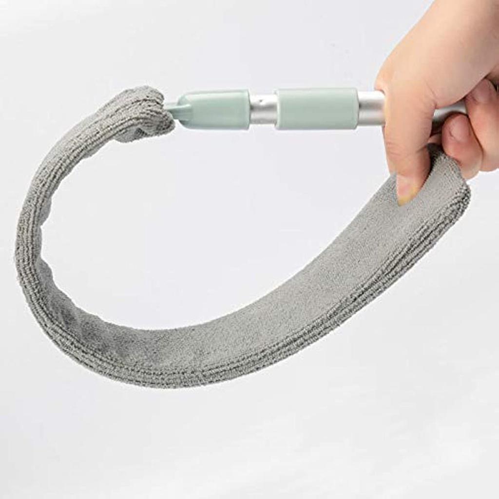 Huifengjie Bettpuderbürste, verstellbarer Mopp mit langem Griff, für die häusliche Staublücke am Sofabettboden, einziehbare Staubentfernungsbürste, Nass- oder Trockengebrauch