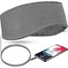 Music Sleep Headband with Integrated 3.5mm Wired Headphones and Soft Elastic Travel Band with Slim Speakers Comfort Audio