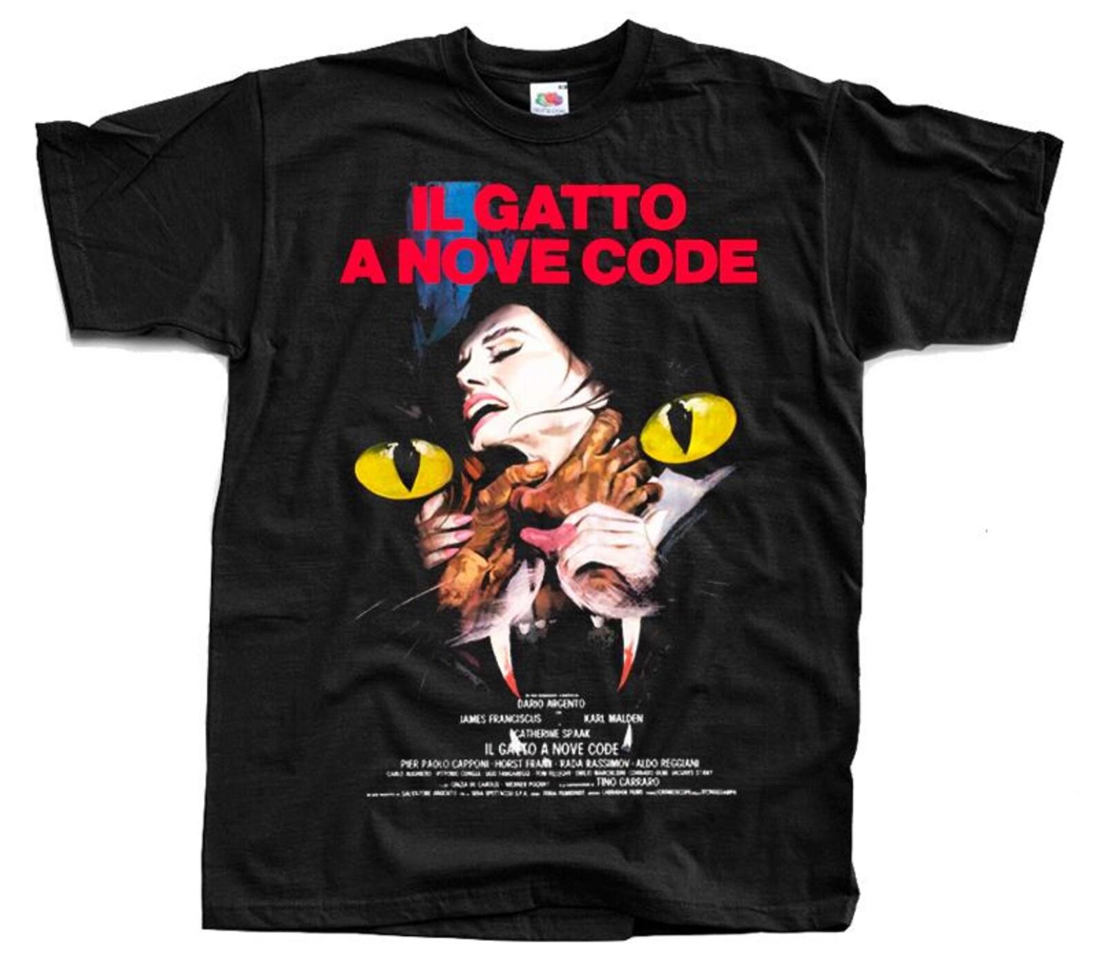 The Cat o  Nine Tails 1971 Horror movie poster T-Shirt Black vintage scary all sizes S-5XL S