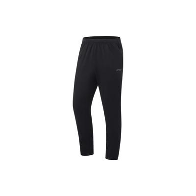 Fitness Series Solid Color Logo Elastic Waist Sports Pants Men Bottoms Black AKLT289-1