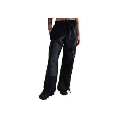 Calças Femininas Tecidas Confortáveis Versáteis Costuradas Retrô Esportivas Casuais Preto HJ4179-060