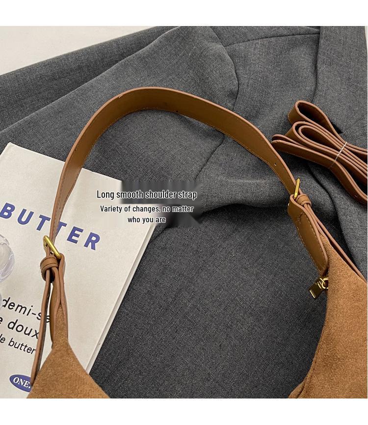 2023 Frosted Retro Women's Shoulder Bag - Large Capacity, Autumn/Winter Versatile Tote for Commuting.