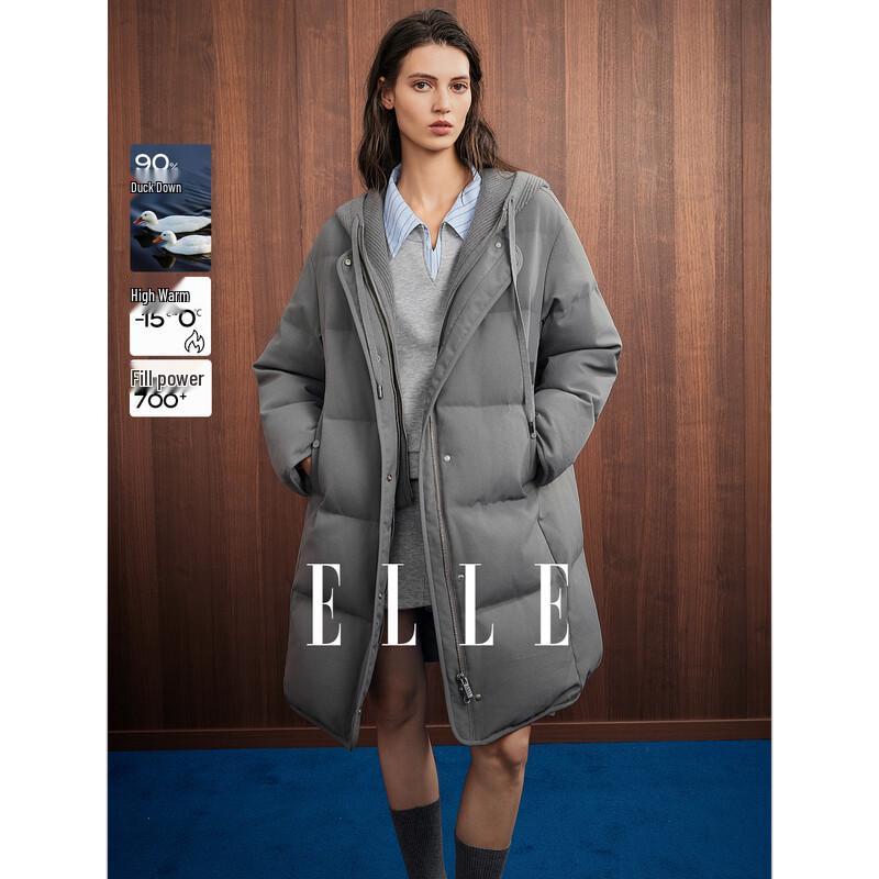 ELLE Women s 90% Duck Down Hooded Puffer Coat S