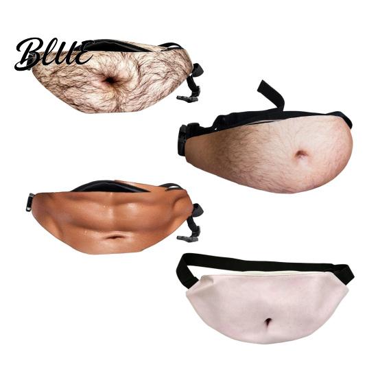 Durable Artificial Leather Pack Funny Belly Bag, Realistic Big Waist Novelty Fanny Beer Bag with Adjustable Strap, Gag Gift for Dad Husband