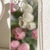 Powder White Tulip Shockproof Clear Case for iPhone 14/15/16/17 Pro Max