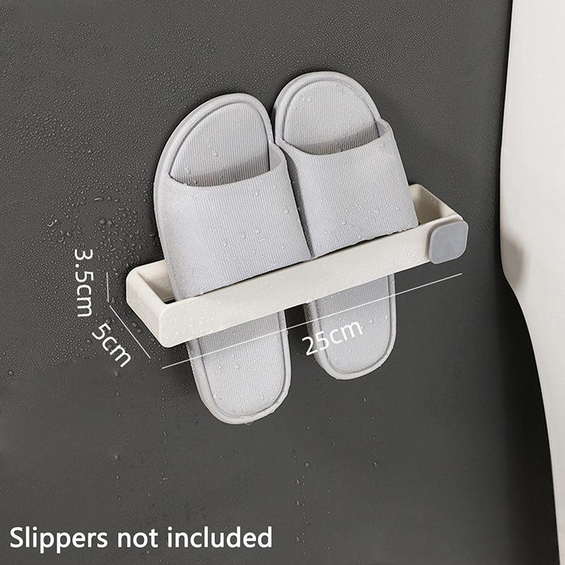 

Настенная полка для тапочек для ванной без сверления - 1-ярусная компактная вешалка для обуви, подвесной органайзер, установка без сверления