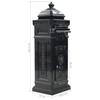 Aluminum Column Mailbox Vintage Style Rust Resistant Black