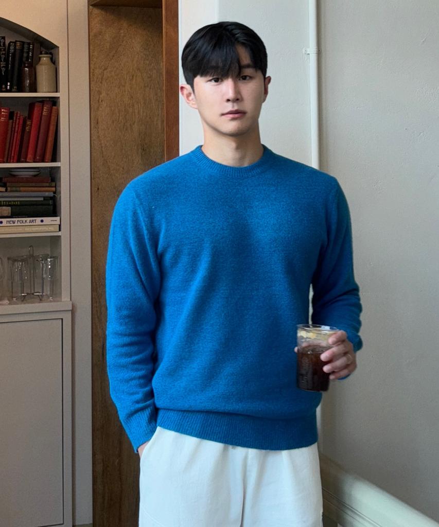 MINDBRIDGE [Air Wool] Alpaca Round Semi-Overfit Knit - 5 Colors