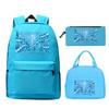 National Inspirational Quotes 3Pcs Backpack for Girl Boy Bookbag Set Mexico Brazil USA Print Soccer Fan Knapsack with Lunch Box