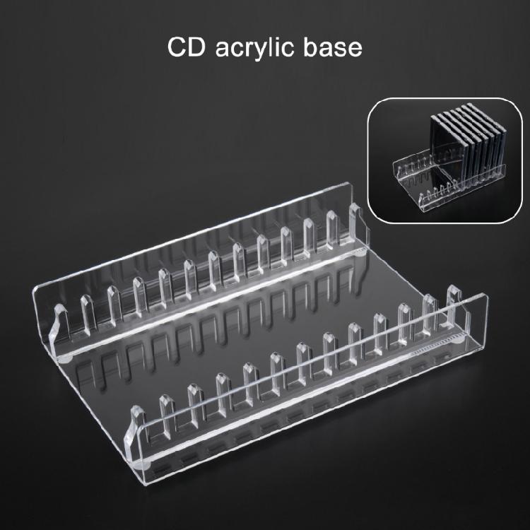 Acrylic CDs Holder with Cascading Desktop CDs Organizers Stores 12 CDs for Efficient Media Storage