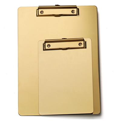 1PC Gold Metal A5 B5 A4 Writing Sheet Pad Clipboard Menu Data File Storage Folder for Office File Memo Writing Pad
