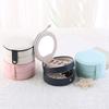 Jewelry Storage Box Organizer Round Portable PU Leather Rings Earrings Necklaces Jewel Small Cosmetic Plate Travel Carrying Packaging Cases