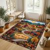 Alfombra de Terciopelo de Cristal con Temática de Cosecha de Otoño, Alfombrilla Suave Personalizada con Nombre y Texto, Decoración del Hogar