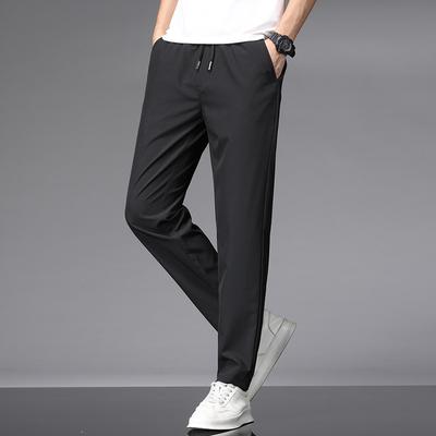 Elastic Casual Pants Men'S Sports Pants Soft Cropped Pants Men'S Hanging Loose Straight Leg Men'S Pants