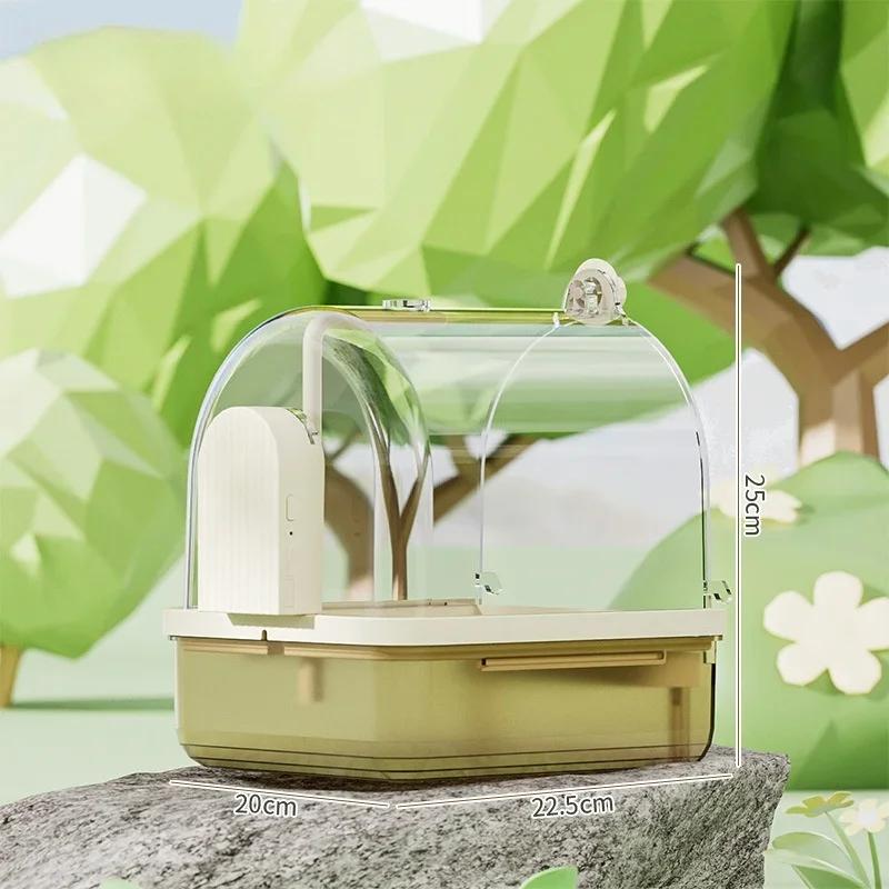 

Автоматическая коробка для купания птиц, подвесная ванночка для попугая, аксессуар для клетки, практичный душ для маленьких птиц, кореллы, волнистых попугайчиков, канарейки, попугайчика