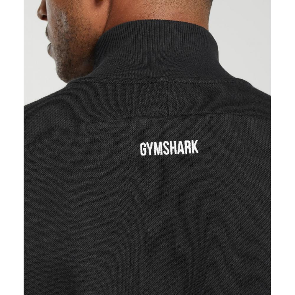 Gymshark Pique Track Jacket Black Onyx Grey A6a6s Bb24