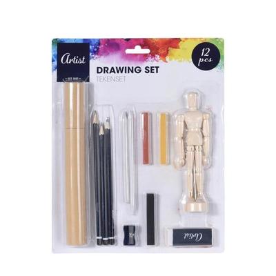 Artist Drawing Kit (12 Pcs) - - - BigBuy School
