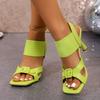 Fashion French Design Sense Stiletto Sandals Women's Summer Open Toe Square Toe Not Tired Feet Fashion High Heels