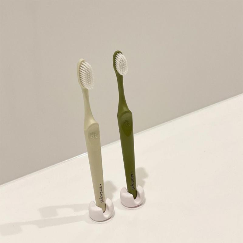 

1set Toothbrush Holder With Suction Cup Wall Mounted Perforated-Free Rack Bathroom Toothpaste Holders Toothbrush Organizer 1 set