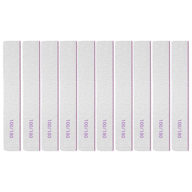 New Nail File Bufer 100/180 Grit Half Moon Nails Files Sanding Grinding Double Side Sandpaper Nail Manicure Tool ZJC04