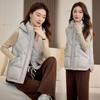 Autumn and Winter New Down Cotton Vest Women's Small Hooded Loose Short Vest Warm Jacket Vest