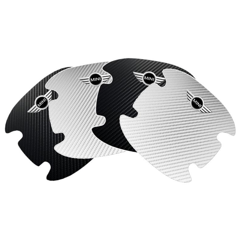 4PCS Carbon fiber Car Door Handle Protection Sticker Emblem Accessories For MINI Cooper Countryman Clubman F54 F56 F55 F60 R60 R61