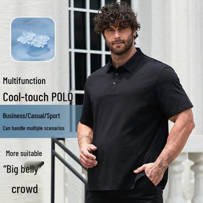 Dibinze Men's Plus Size Cooling Business Casual Polo Shirt