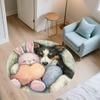 Plush Dog,Round Area Rug,Carpet Rug for Living Room Bedroom Sofa Playroom Decor,Non-slip Floor Mat