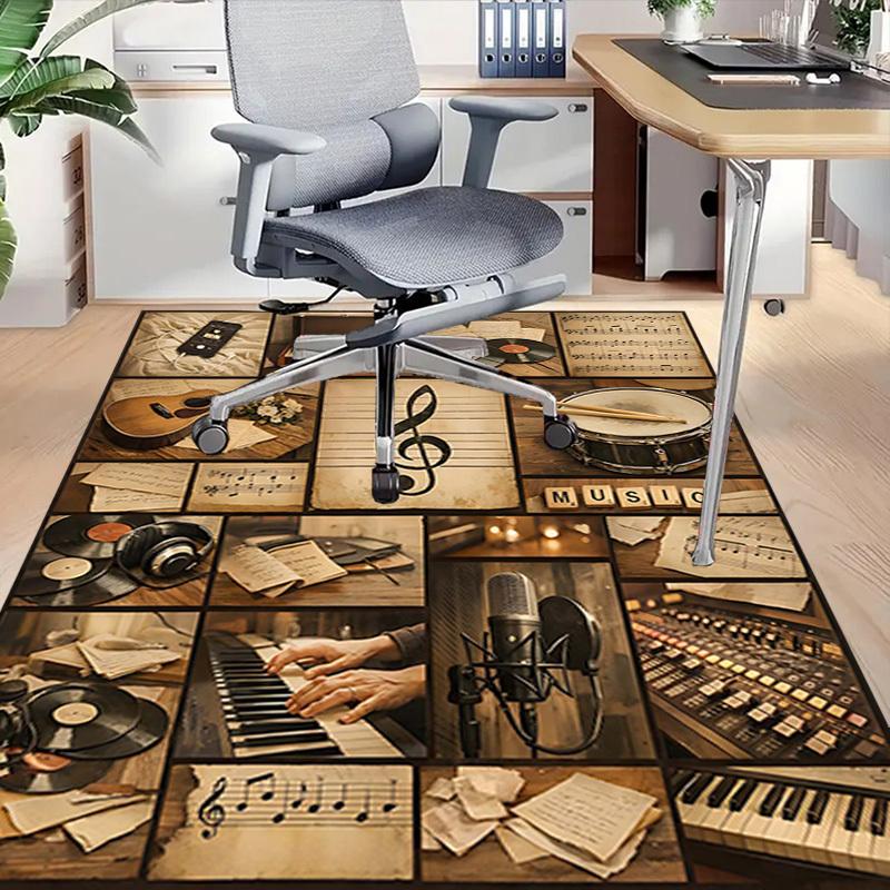1PC Music Instruments Extra Large Non-Slip Floor carpet, Office, family, bedroom, Studio - Large Area Rug Indoor Rugs, Vibrant Colors-A241