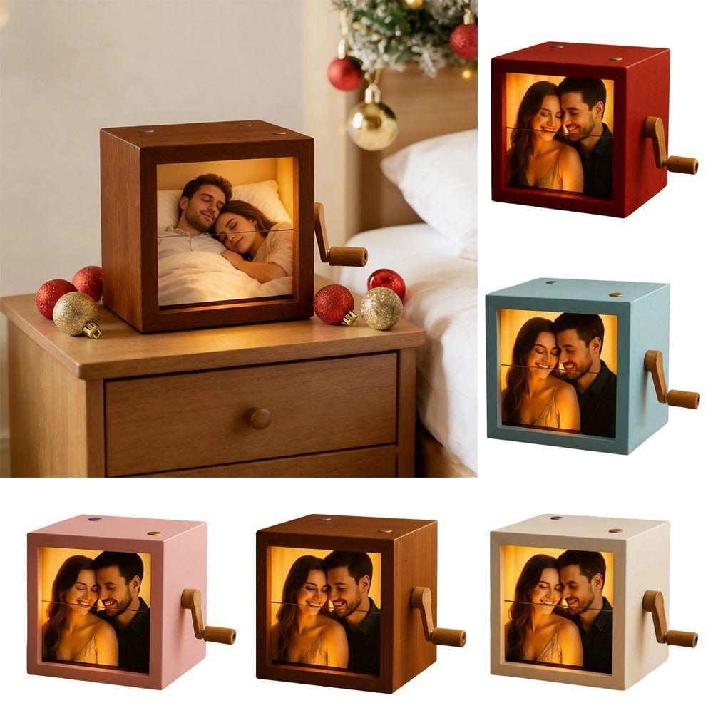 Unik med lätt vändbar fotolåda Handvevad 3D-utskriven fotoalbum Personlig fotoblädderbok Presenter