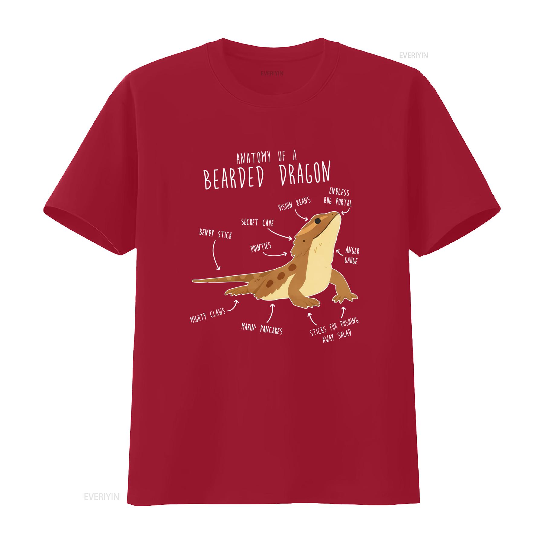 Bearded Dragon T Shirt Pet Reptile Lover Funny Lizard Cute Beardie Anatomy Mom Dad vintage Washed Soft Comfortable Breathable S