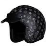 PU Leather Half Face Helmet Retro Style DOT Approved Motorcycle E-Bike Men Women
