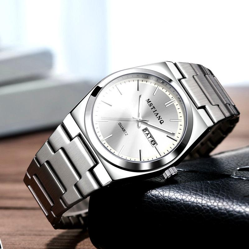 Fashion Premium Buckle Men'S Business Casual Double Calendar Boys Luminous Quartz Watch Men