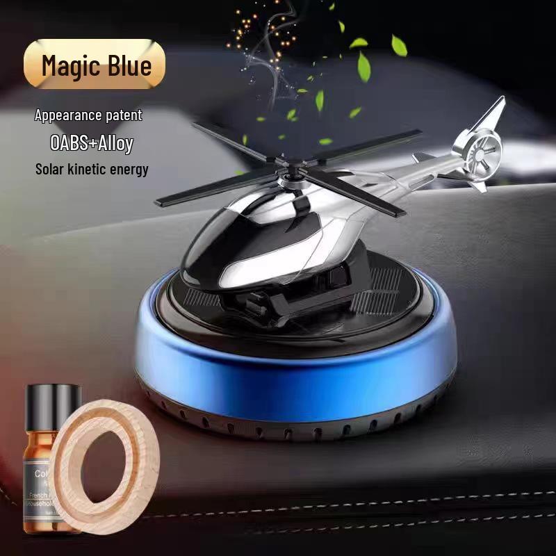 Solar-Powered Rotating Helicopter Car Air Freshener with Light Sensor