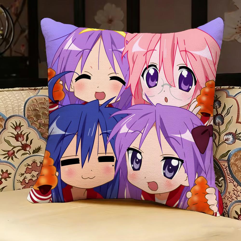 Lucky SStar ANIME Pillow Case Pillowcase Doublesided Printed Sofa Cushion Bedroom Headboard Pillow