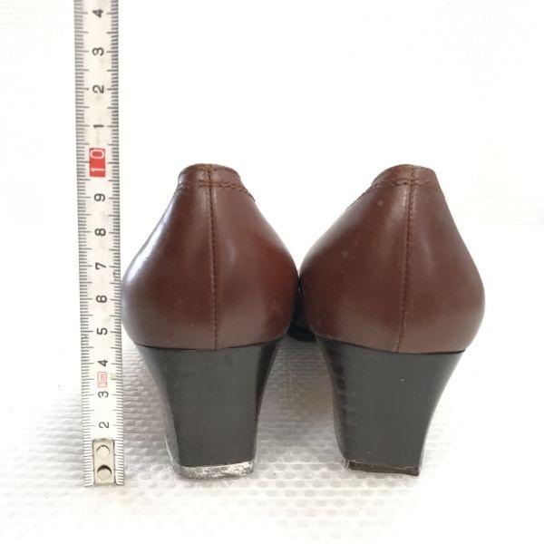 Salvatore Ferragamo Made in Italy Leather Pumps Size 7 23.5 24.0 Brown(USED)