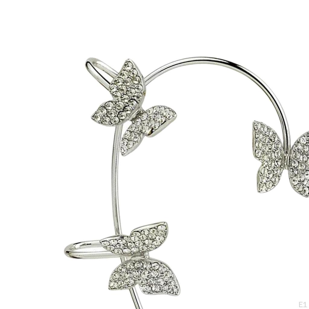 Cuff Earring Butterfly French Style Non- Sparkling Ear Clip Metal Elegant Fashion for Girls